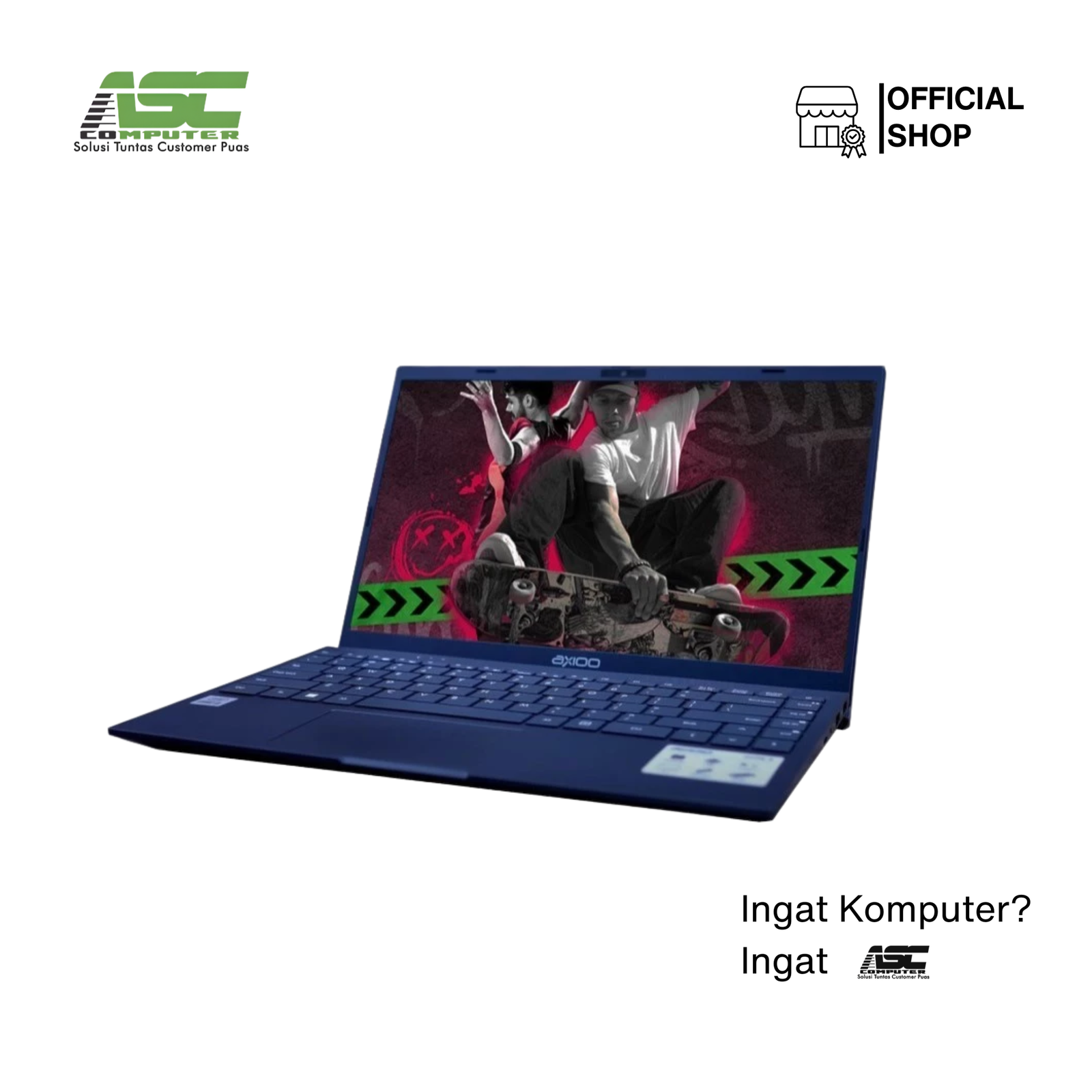 Axioo MyBook Hype 1 Laptop Intel Celeron N4020 4GB RAM 128GB SSD Integrated Intel UHD Graphics 600 14 inch HD DOS Blue (1Y Warranty)