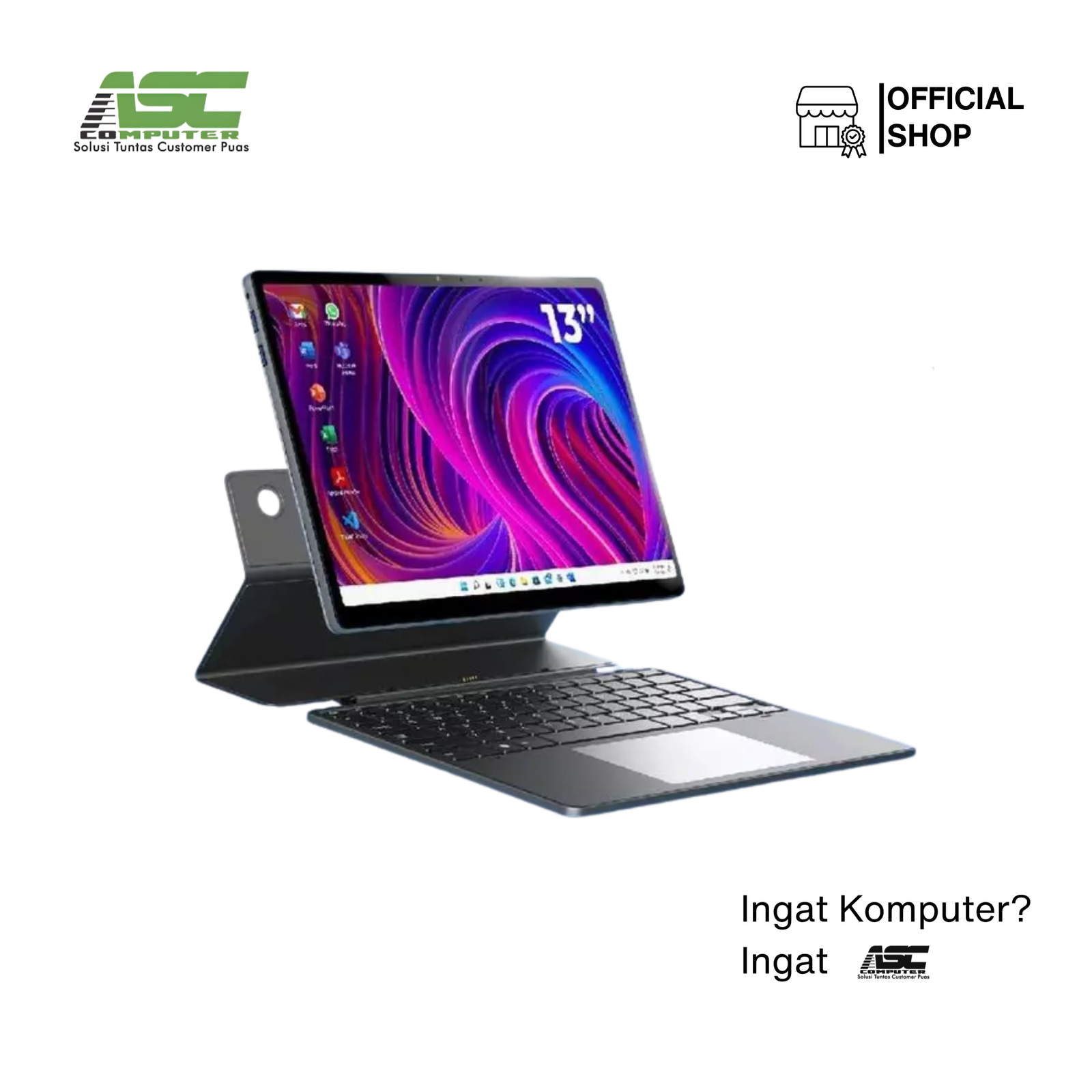 Advan Evo X13 2-in-1 Tablet Laptop Intel Core m3-6500Y 12GB RAM 256GB SSD Intel HD Graphics 13 inch 3K IPS Win11 Grey Bundled Keyboard + Stylus Pen (1Y Warranty)