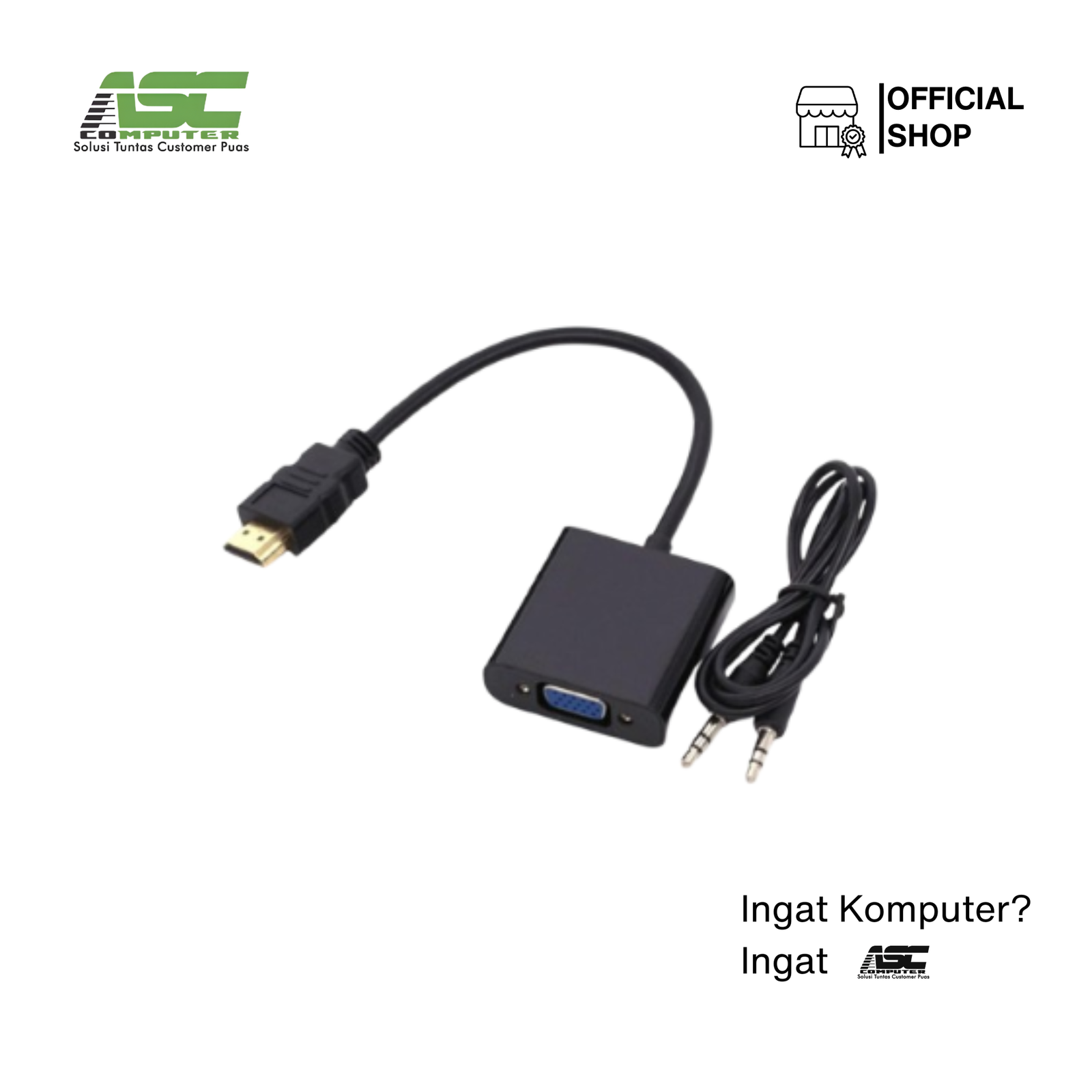 Adapter Converter HDMI to VGA with 3.5mm Audio Output Full HD 1080P