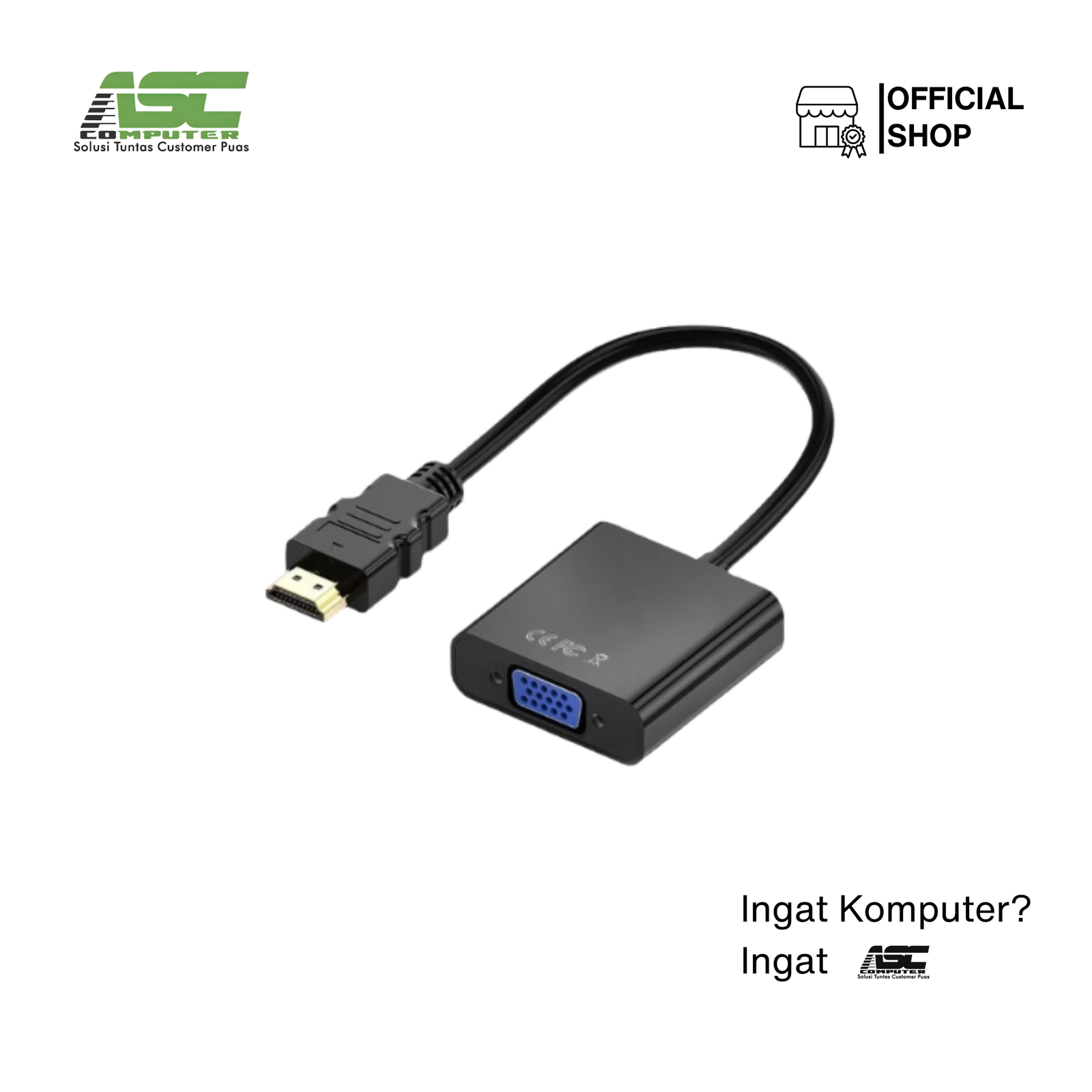 Adapter Converter VGA to HDMI with USB Power & 3.5mm Audio In Full HD 1080P