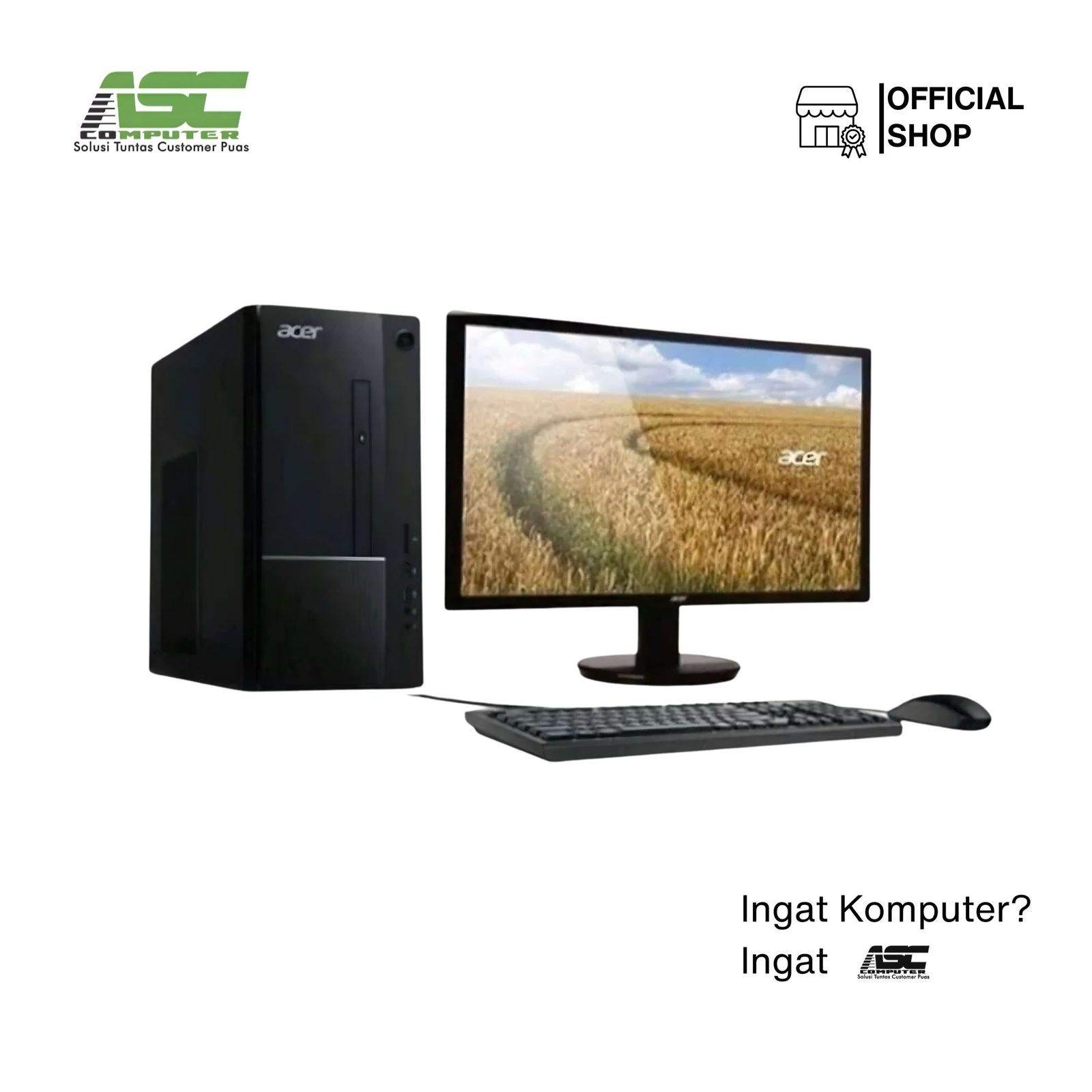 ACER Aspire Desktop TC-1775 Intel Core i7-14700 8GB DDR5 512GB SSD Win11 + OHS2021 Bundling Monitor 21.5 inch EK220Q Black