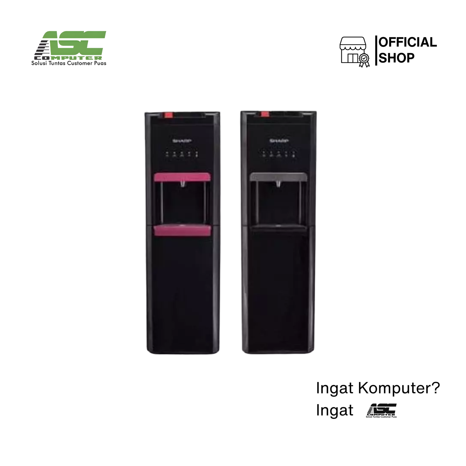 Dispenser Air Galon Bawah Sharp SWD-66EHL-BS Black-Silver (Dual Heater Low Watt)