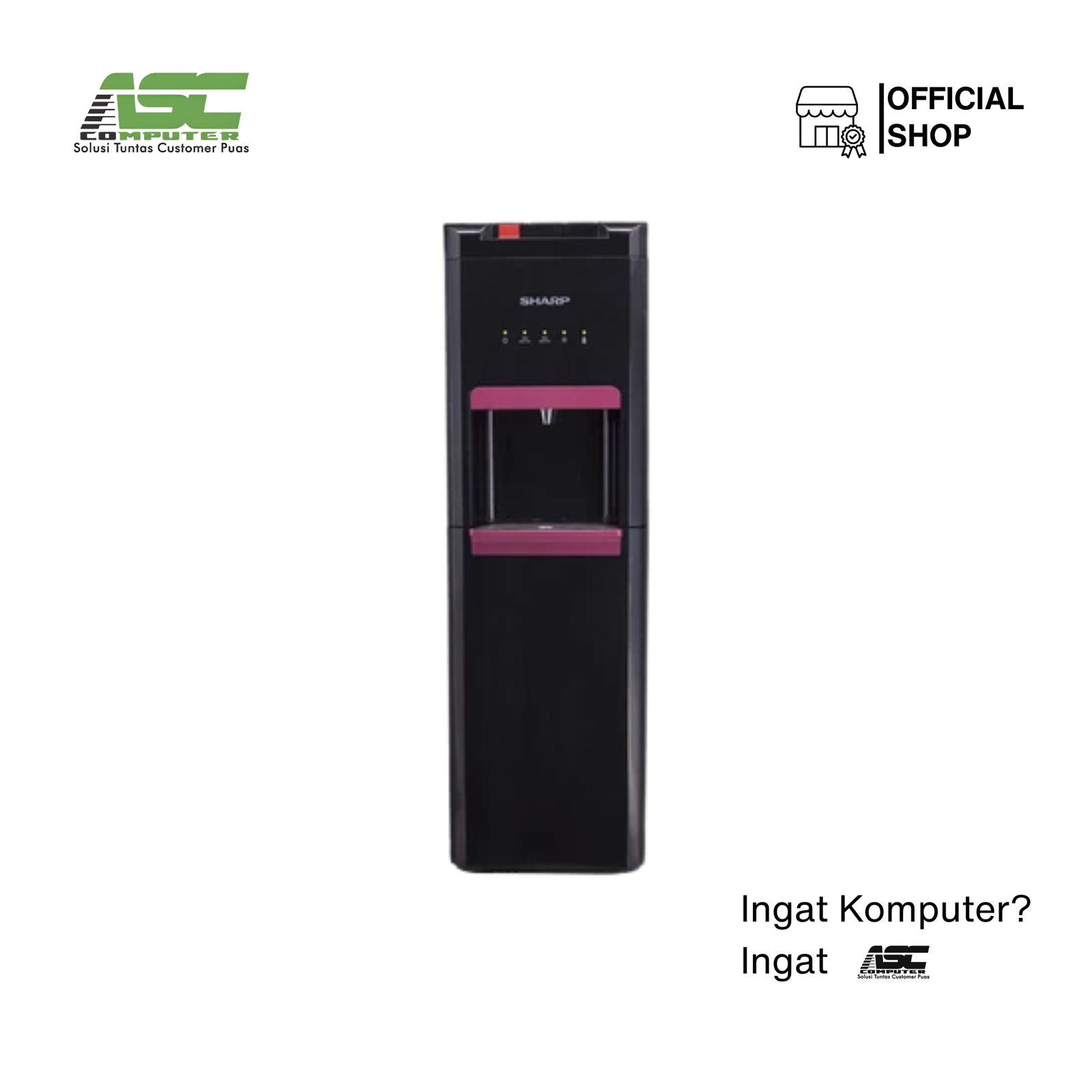 Dispenser Air Galon Bawah Sharp SWD-66EHL-BP Black-Pink (Dual Heater Low Watt)