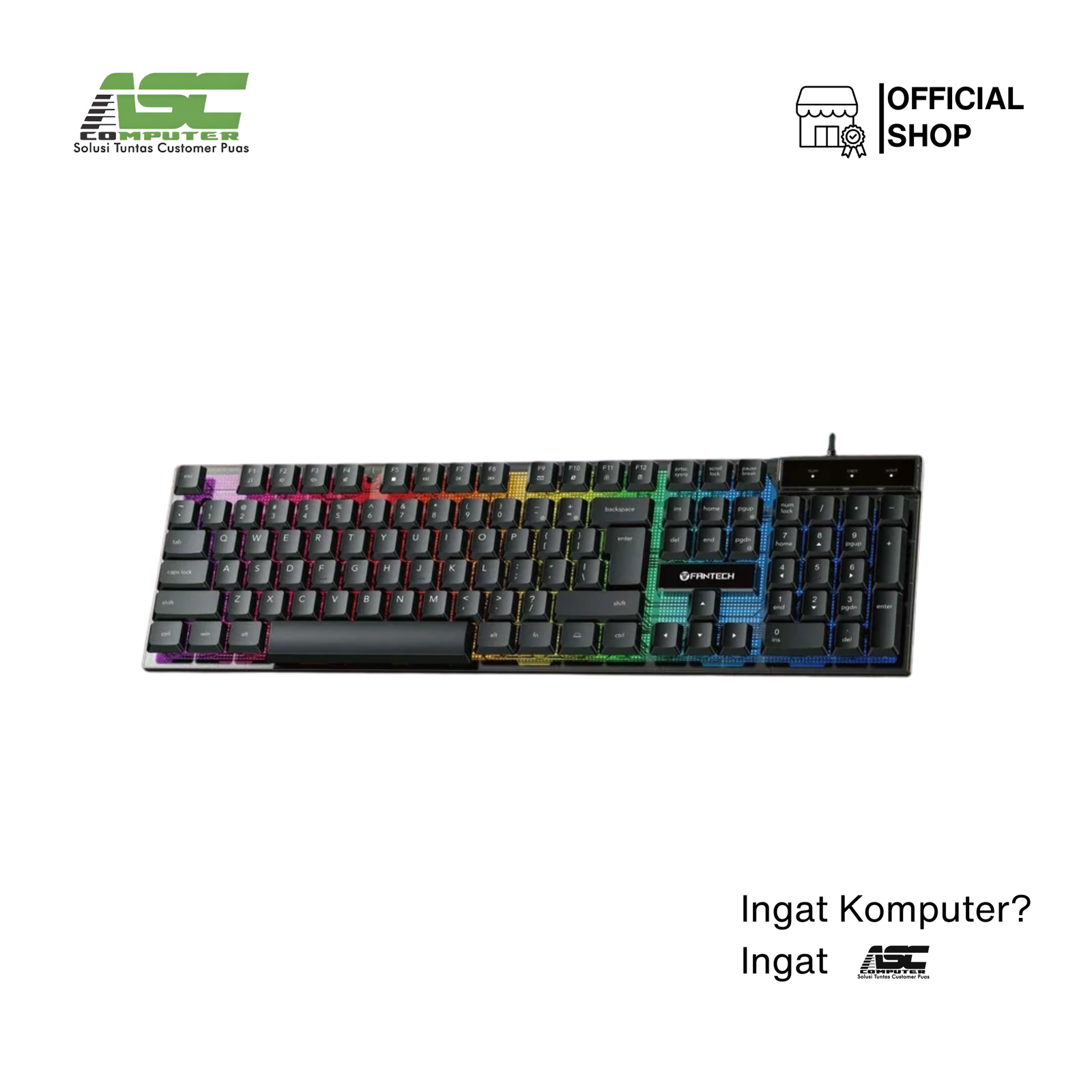 Keyboard Gaming Membrane Fantech SHIKARI S K515S RGB Lighting Full-Size 104 Keys