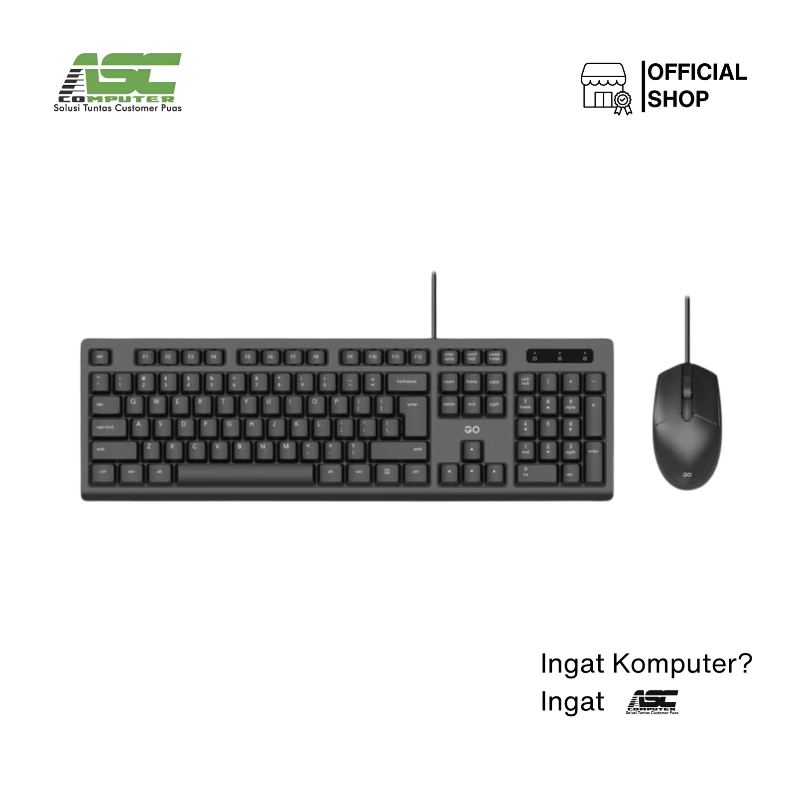 Paket Combo Keyboard & Mouse Kabel Fantech GO KM101 USB Full-Size 104 Keys (Silent Typing)