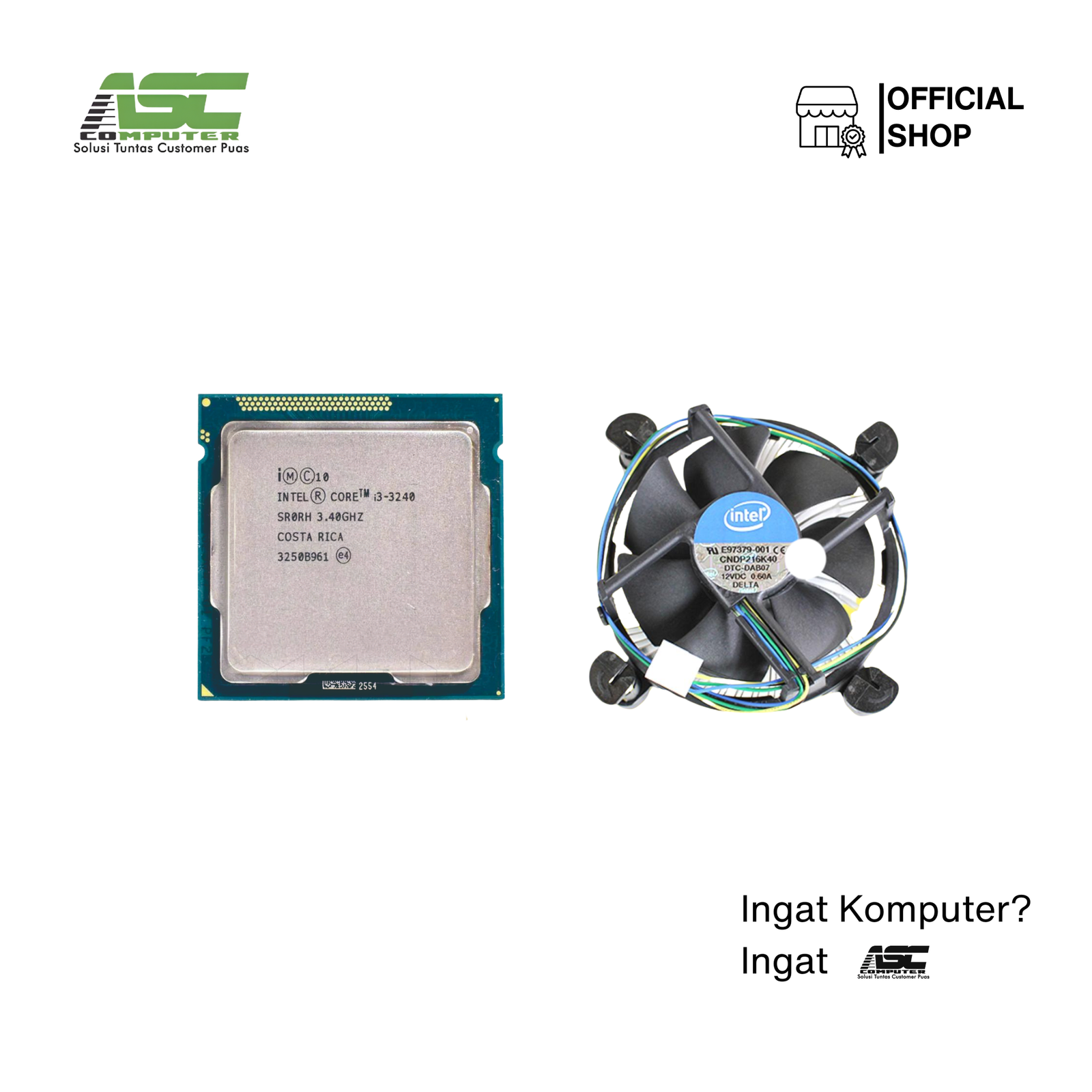 Paket Processor Intel Core i3-3240 3.40 GHz LGA 1155 Tray + CPU Cooler Fan
