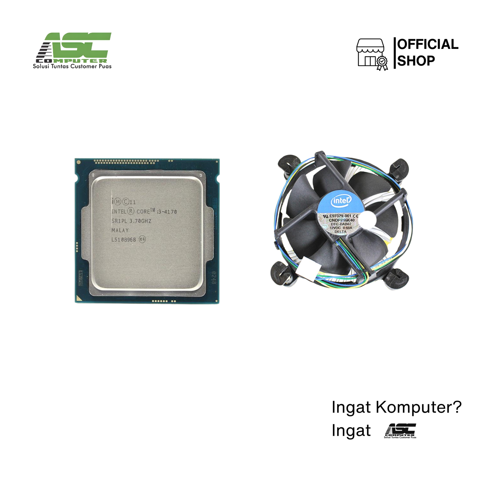 Paket Processor Intel Core i3-4170 3.70 GHz LGA 1150 Tray + CPU Cooler Fan