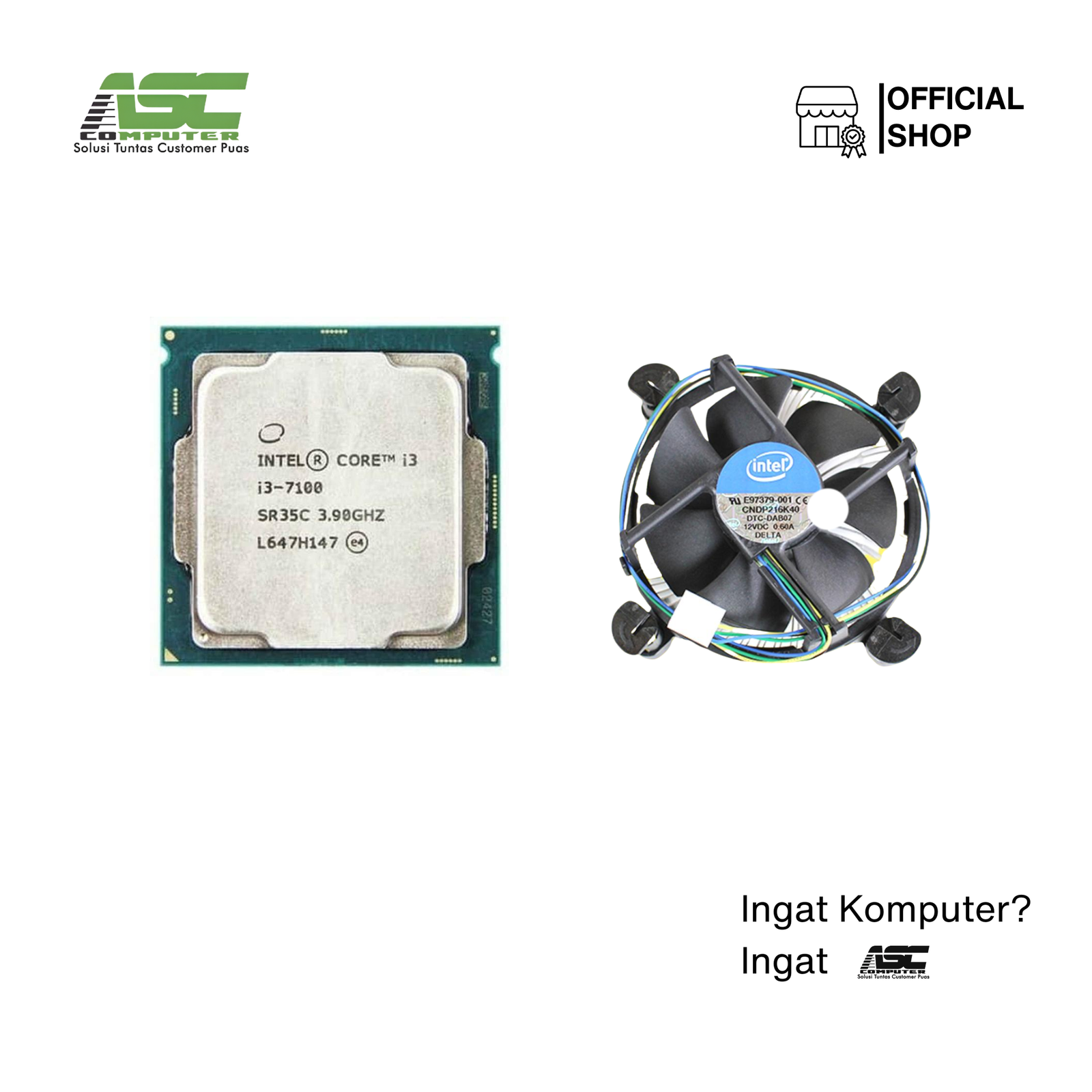 Paket Processor Intel Core i3-7100 3.90 GHz LGA 1151 Tray + CPU Cooler Fan