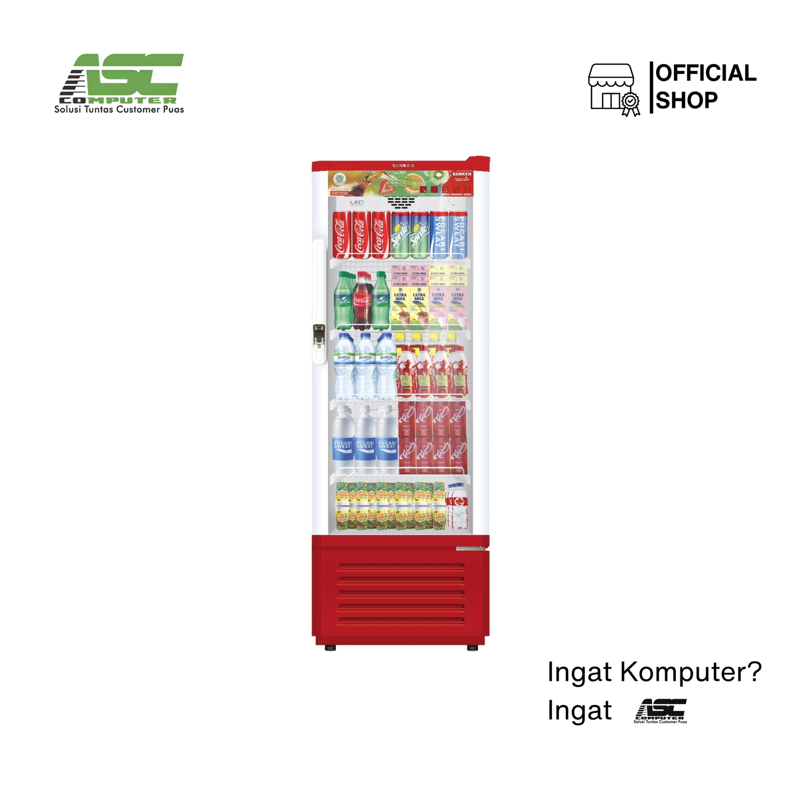 Showcase Cooler 1 Pintu Sanken SRS-225MR