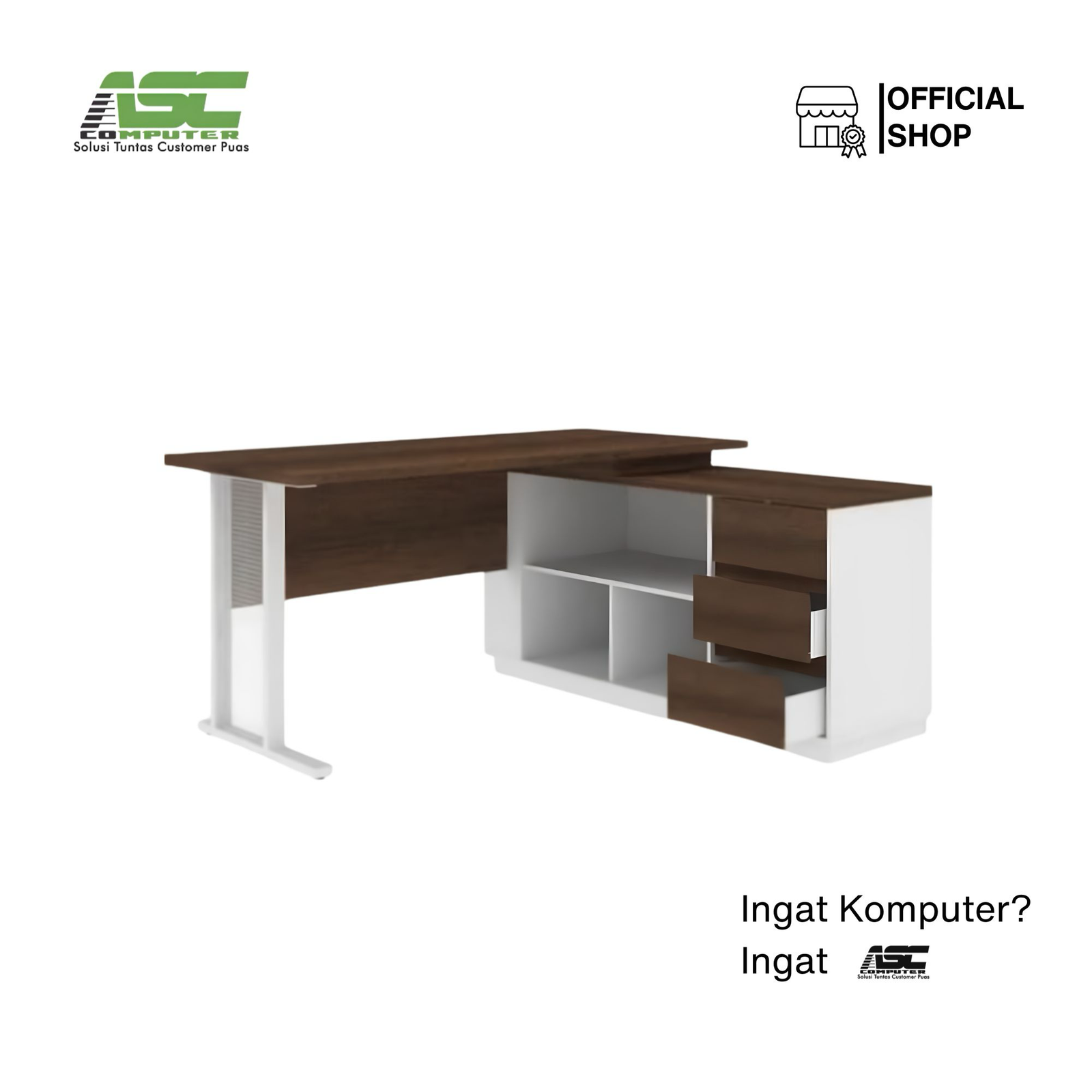 Meja Kantor Expo Office OM-1675 MATTWOOD WHITE