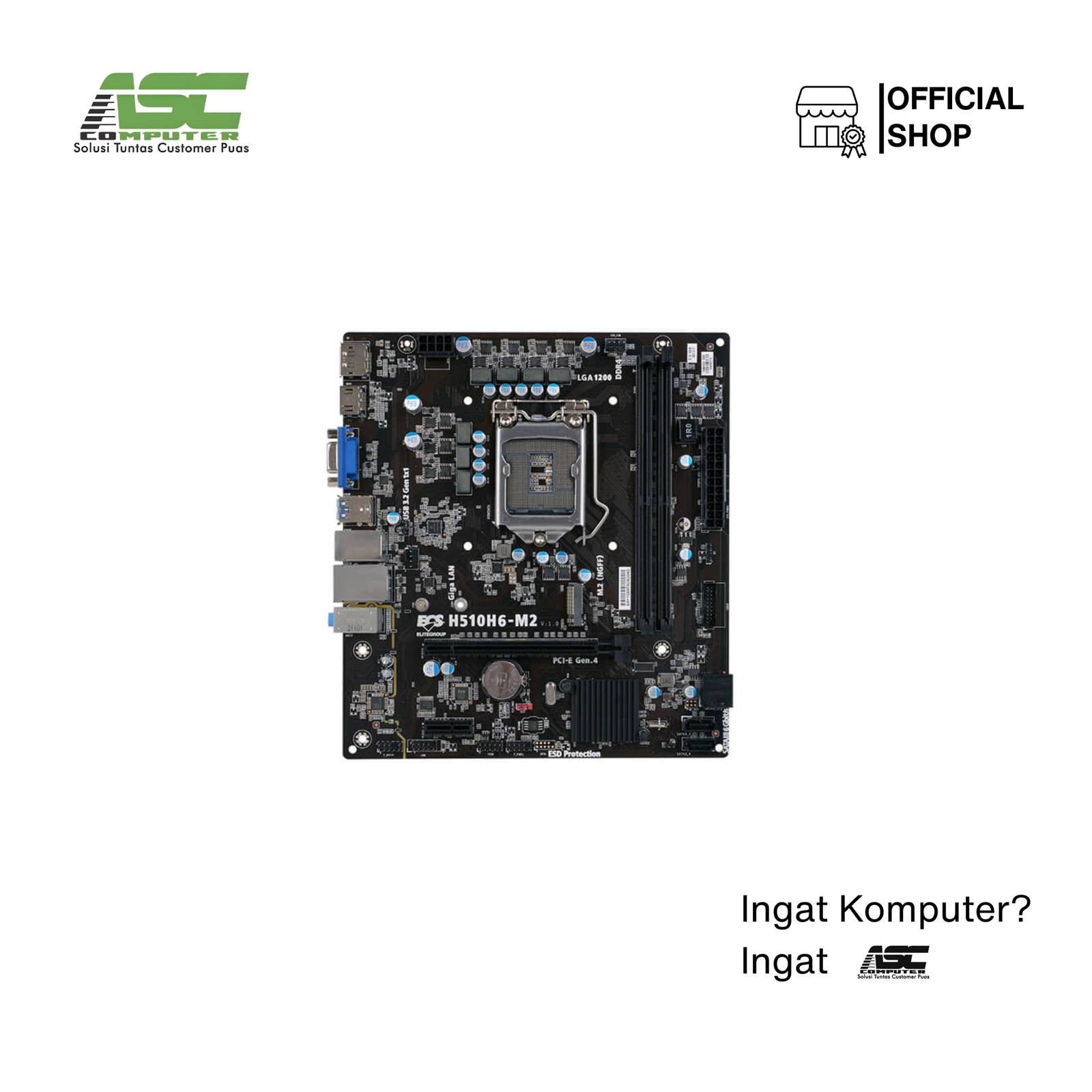 Motherboard ECS H510H6-M2 Socket LGA 1200 Intel H510 Micro-ATX DDR4