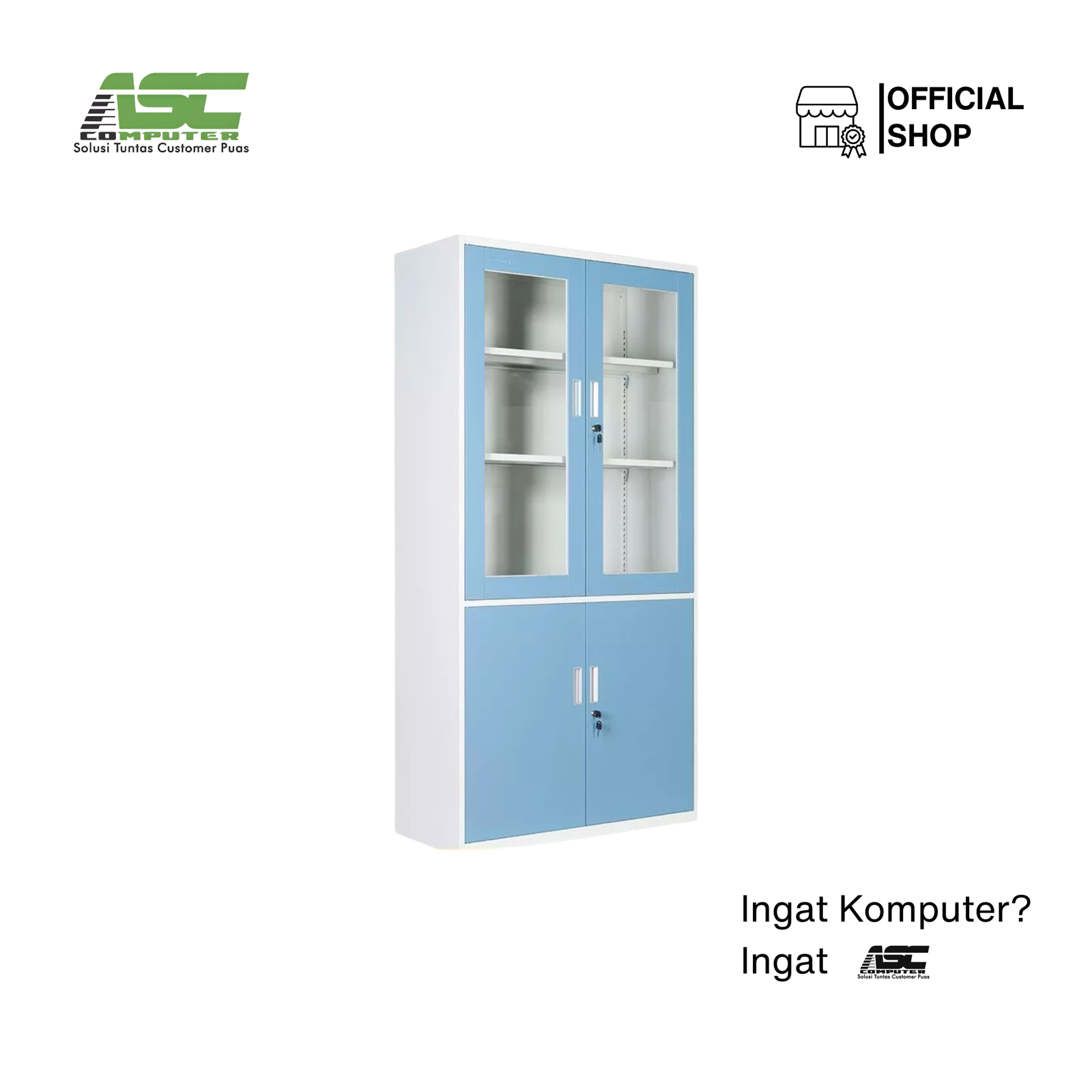 Lemari Arsip Besi Pintu Geser Kaca Brother BX 304