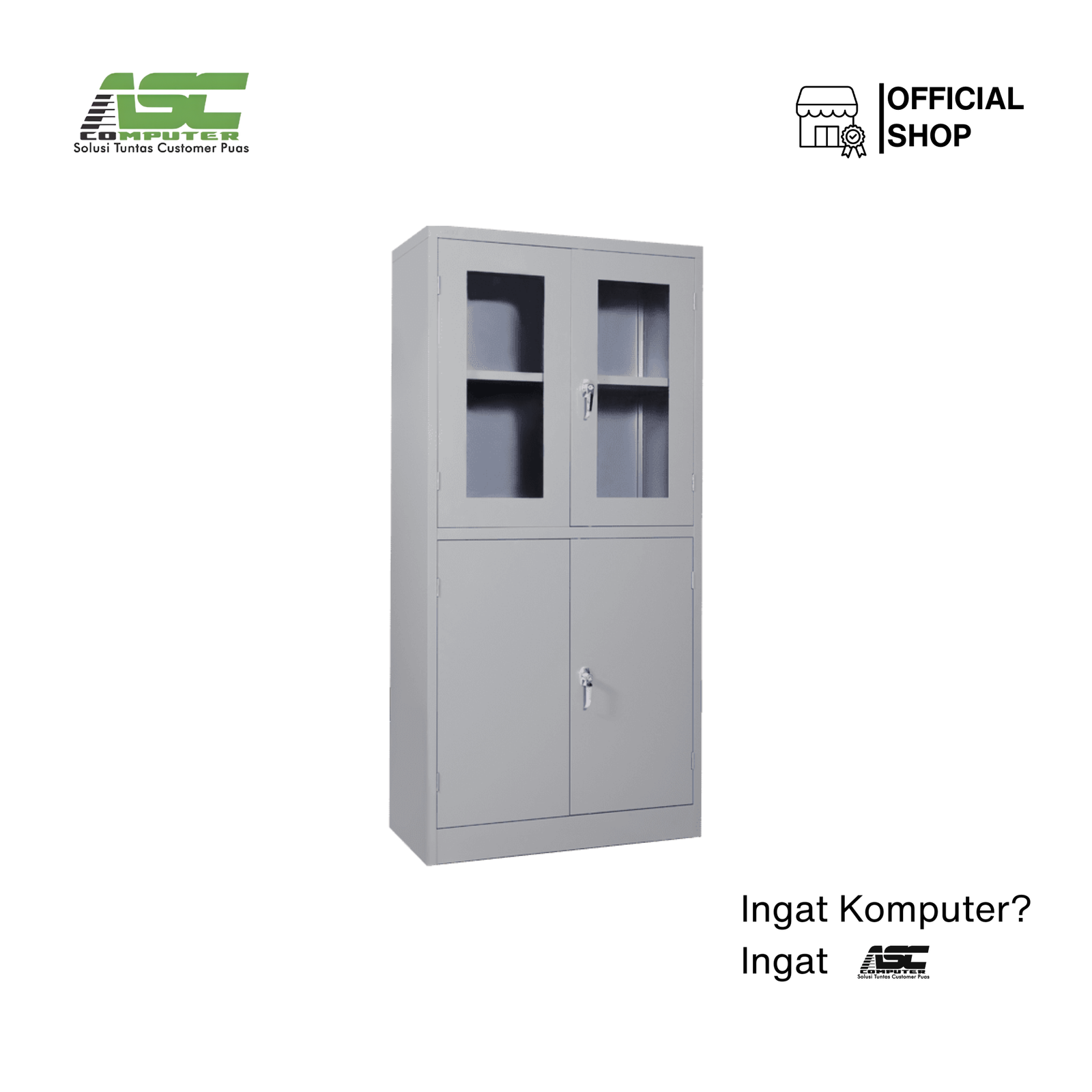 Lemari Arsip Besi Pintu Ayun Kombinasi Kaca & Plat Brother B-207