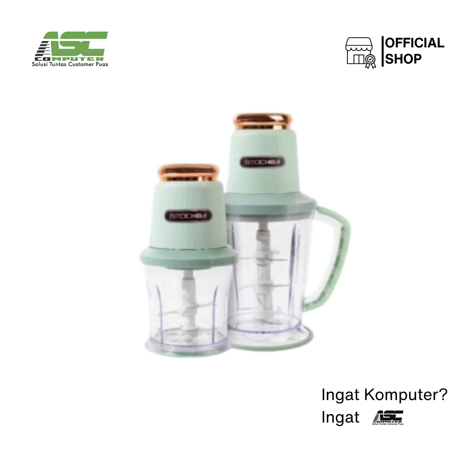 Mitochiba Food Chopper CH-250 Star Series 2 Liter & 0.7 Liter (Nami Green)