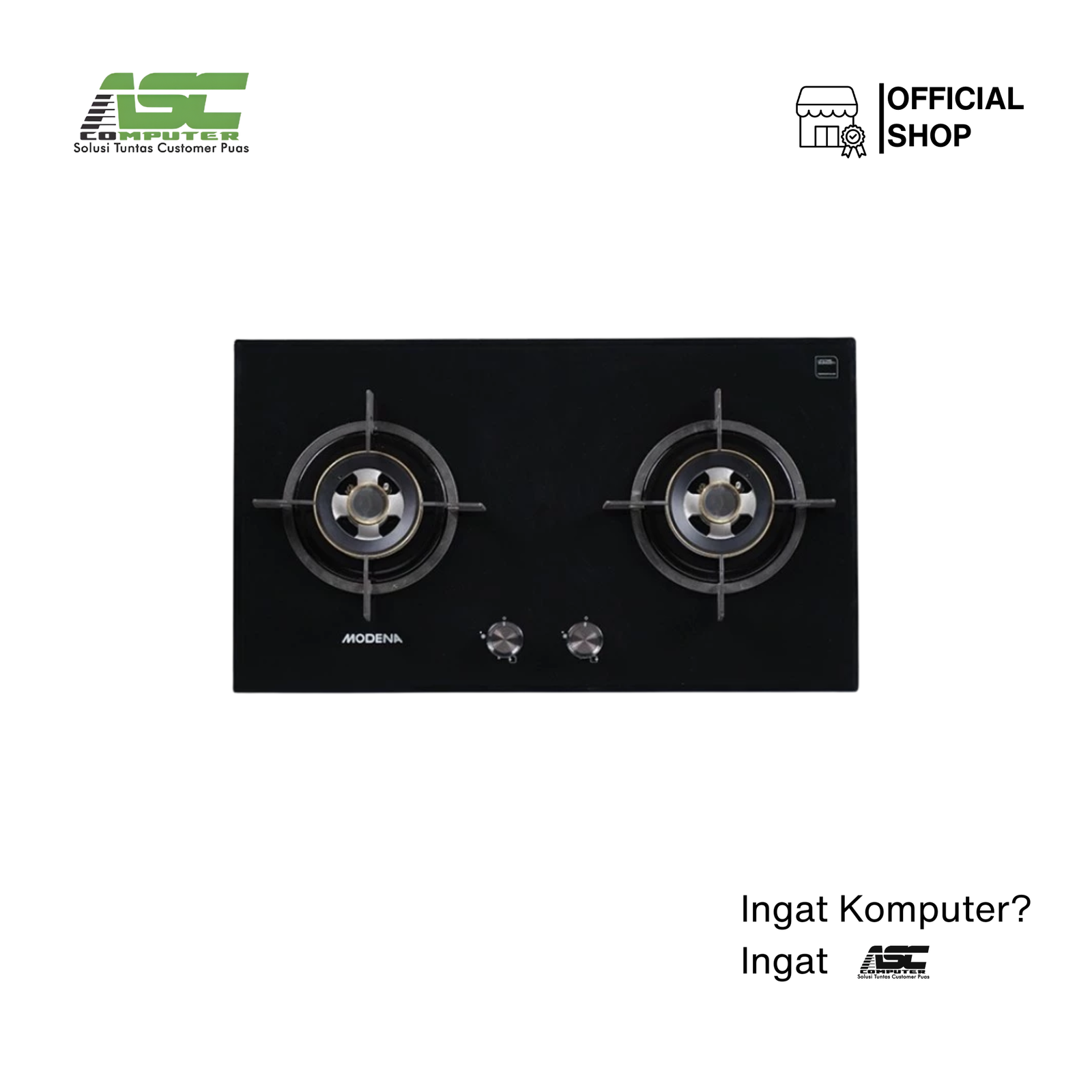 Kompor Gas Tanam MODENA BH 2725 GABK 70cm 2 Tungku Mix Brass