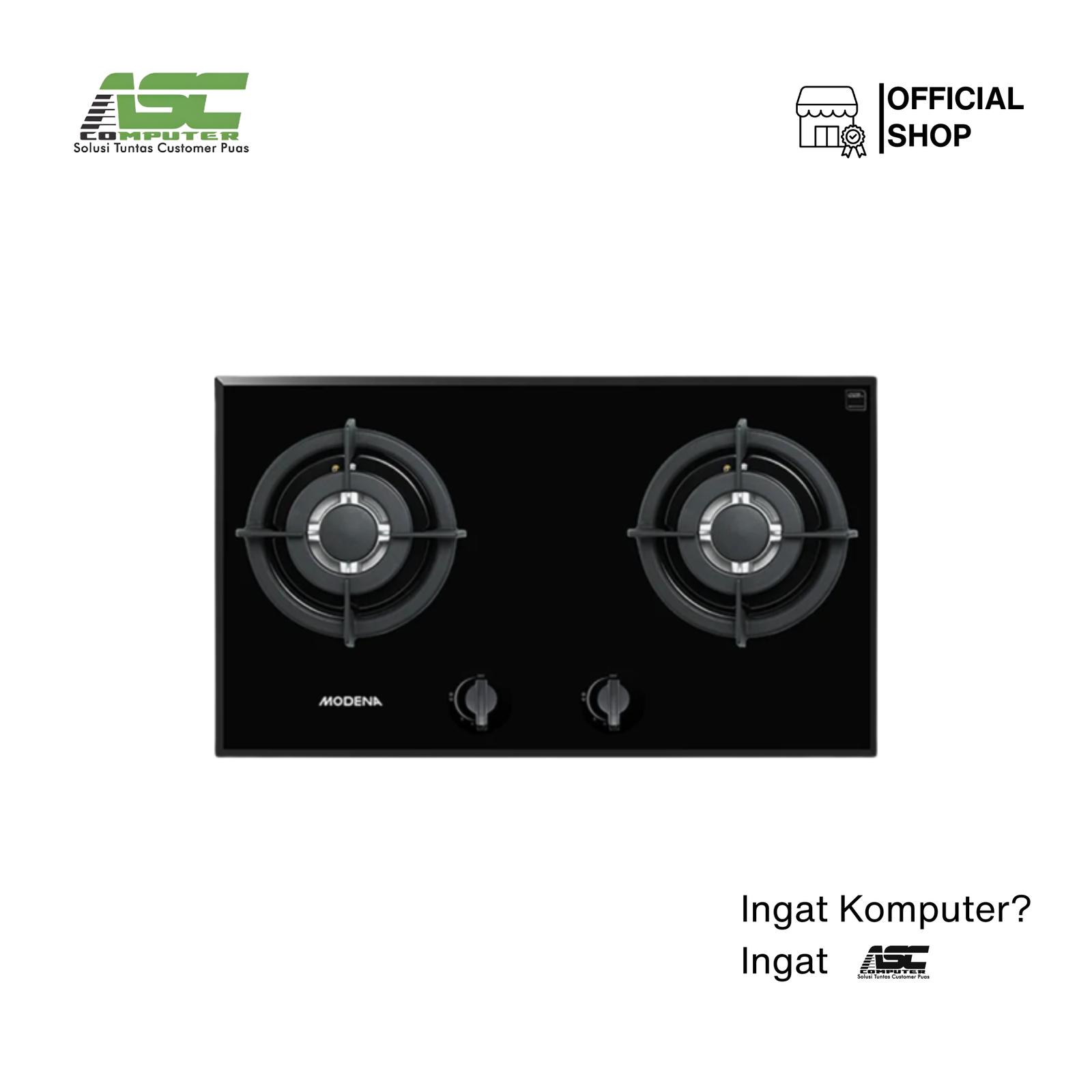 Kompor Gas Tanam MODENA BH 1725 ACBK 70cm 2 Tungku