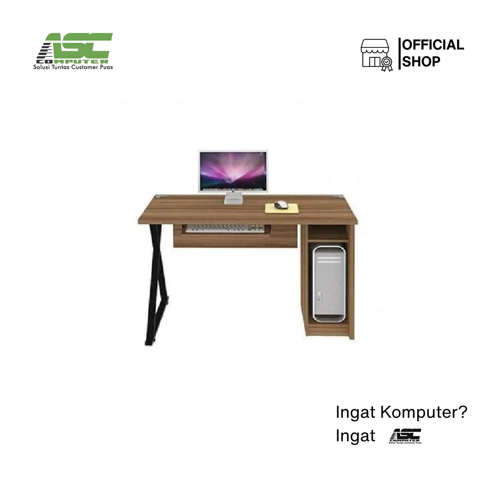 Meja Komputer Kantor EXPO ODC 1204 Kaki Besi Hitam