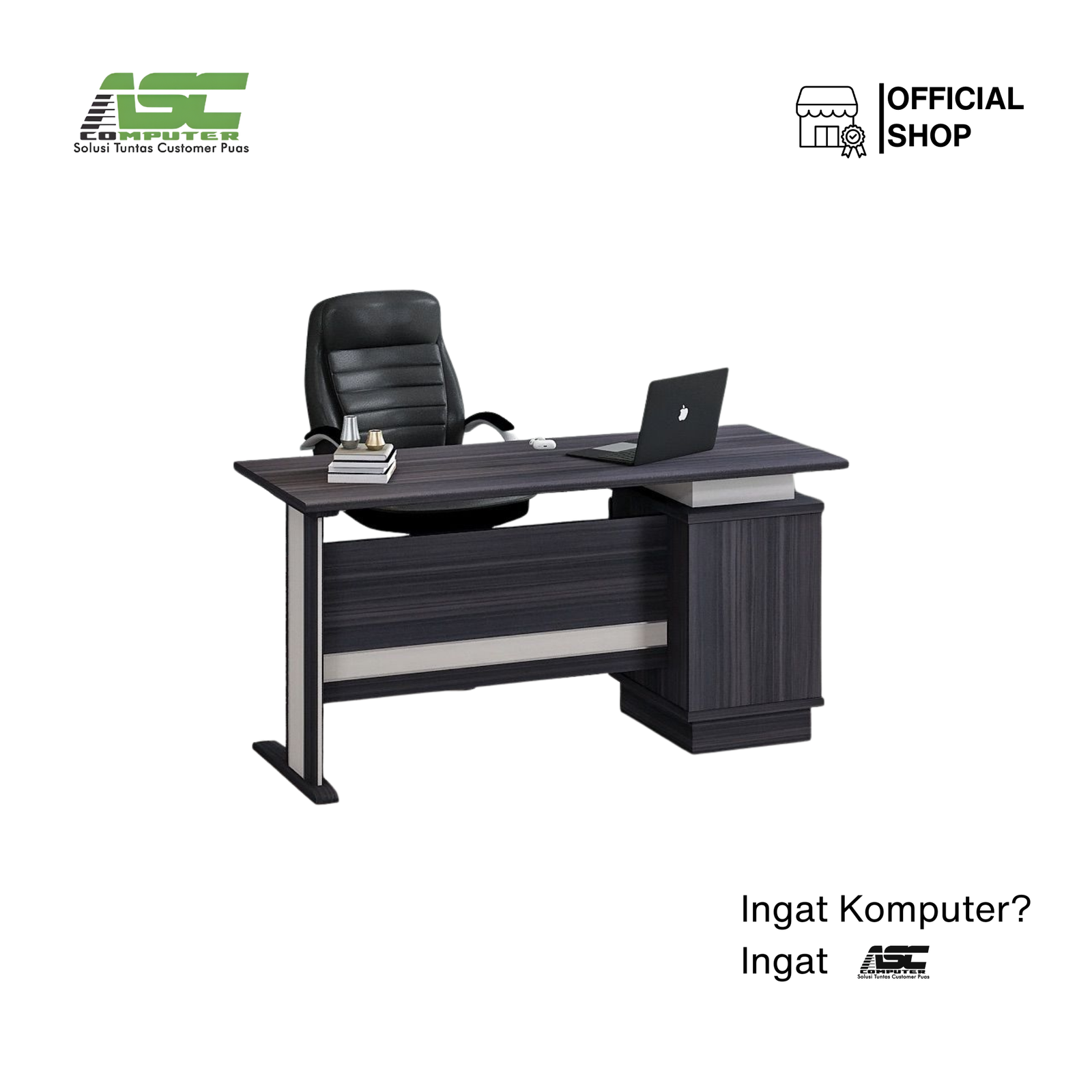 Meja Kantor 1.5 Meter SIANTANO OT 150 1 Biro Walnut & Putih Serat