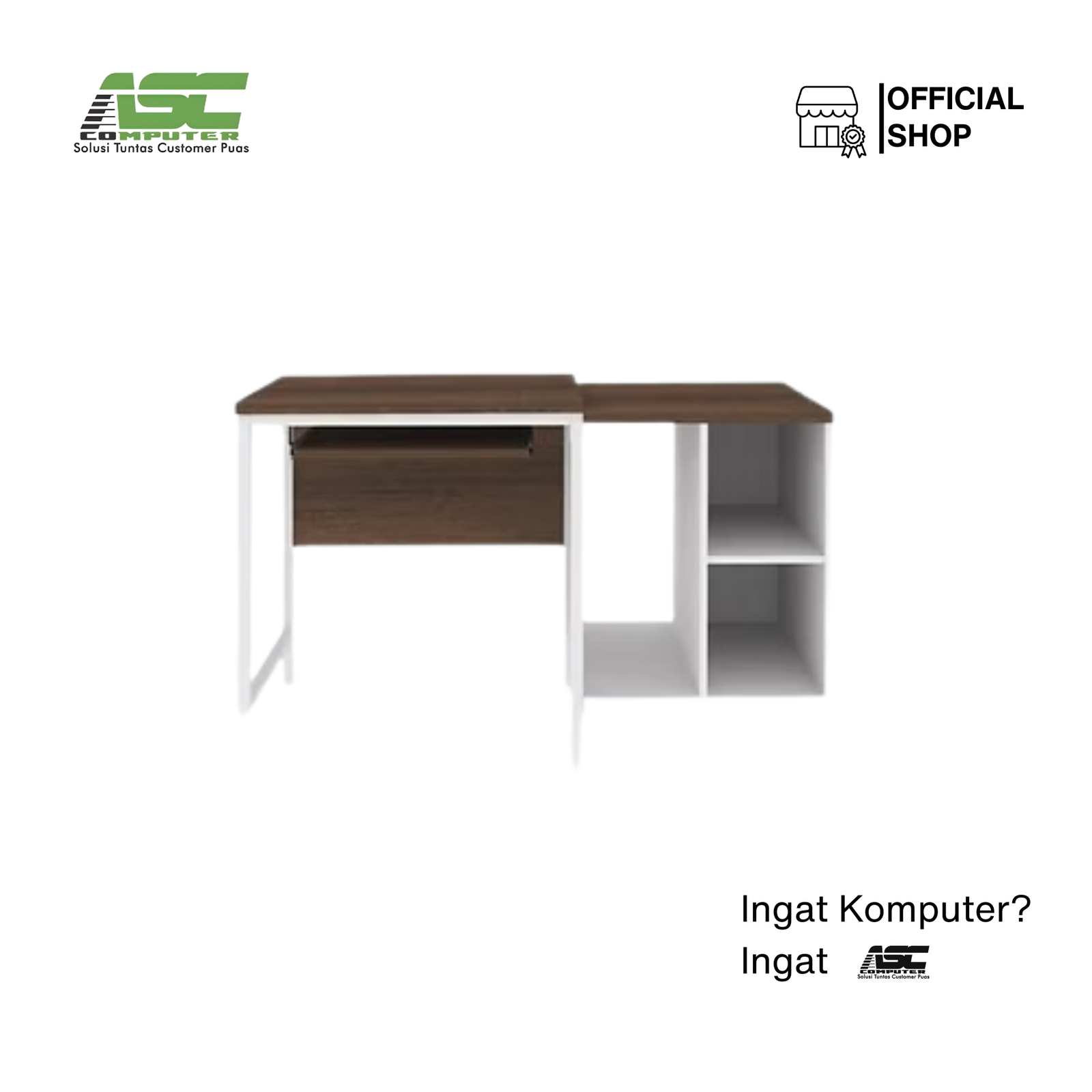 Meja Komputer Kantor EXPO ODC 1203 Kaki Besi Putih