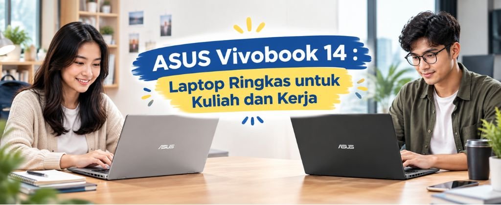 ASUS Vivobook 14 M1405YA-VIPS5151M AMD Ryzen 5 7430U: Laptop Ringkas untuk Kuliah dan Kerja