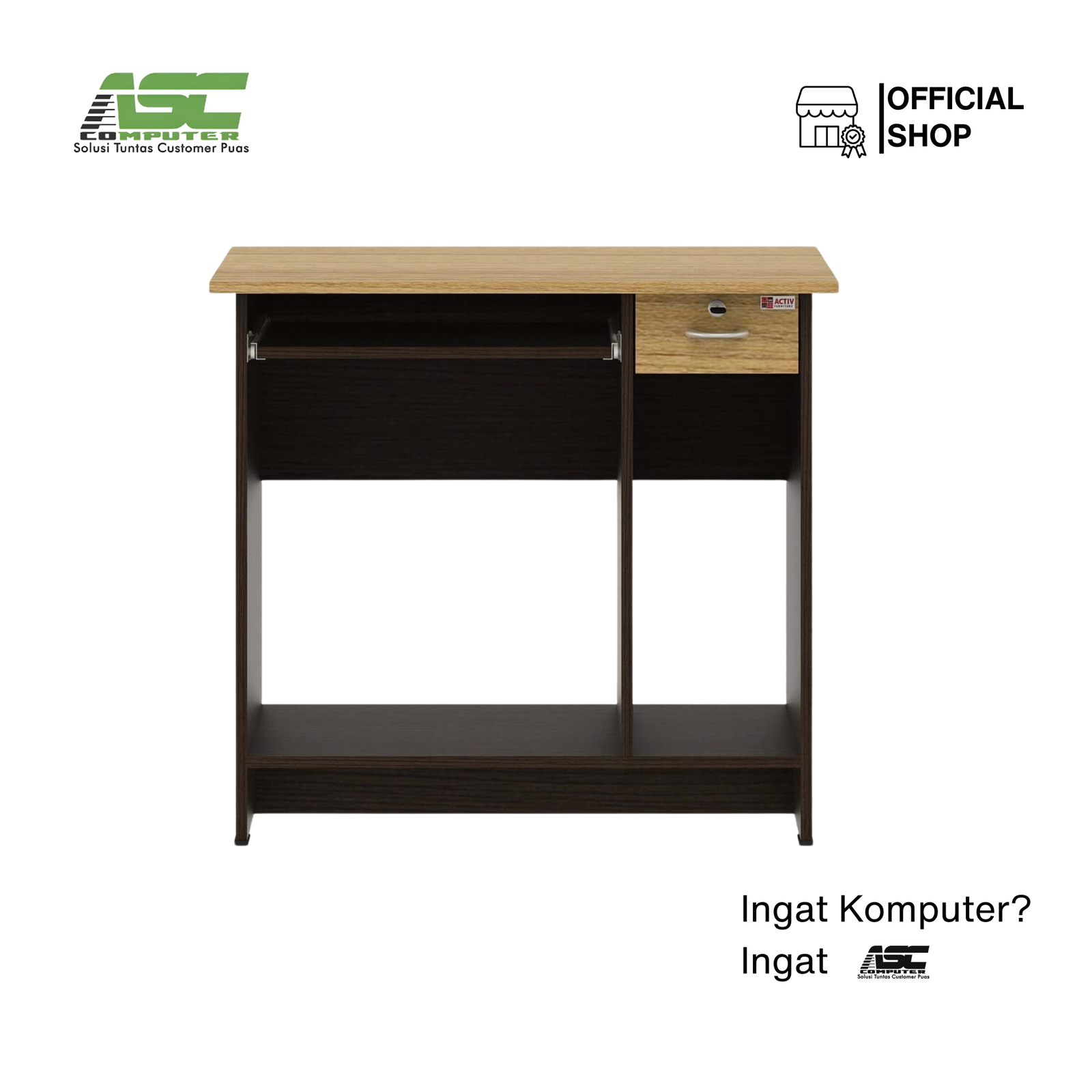 MEJA KOMPUTER ACTIV VINO CT 90 CULTAS OAK ISLAND TEAK