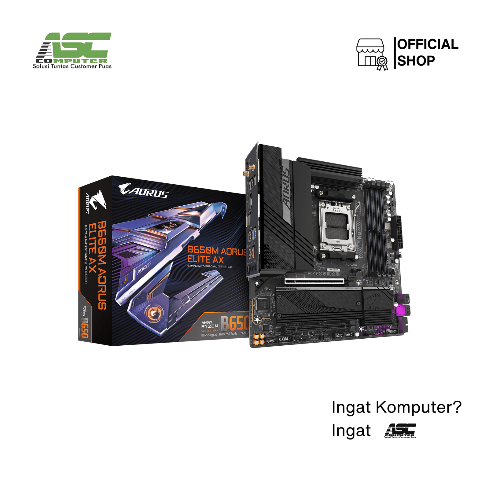 Motherboard GIGABYTE B650M AORUS ELITE AX AMD AM5 Micro ATX
