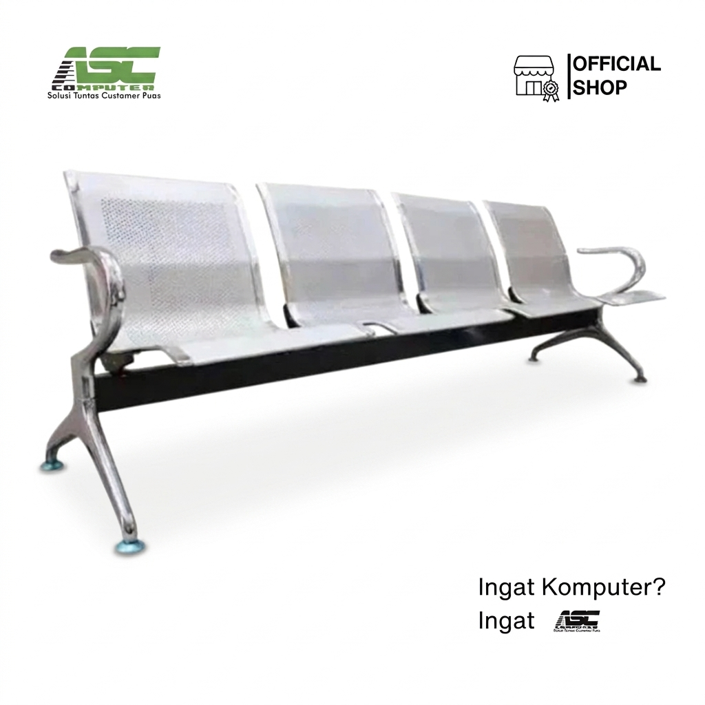 Kursi Tunggu 4 Dudukan Unique Silver