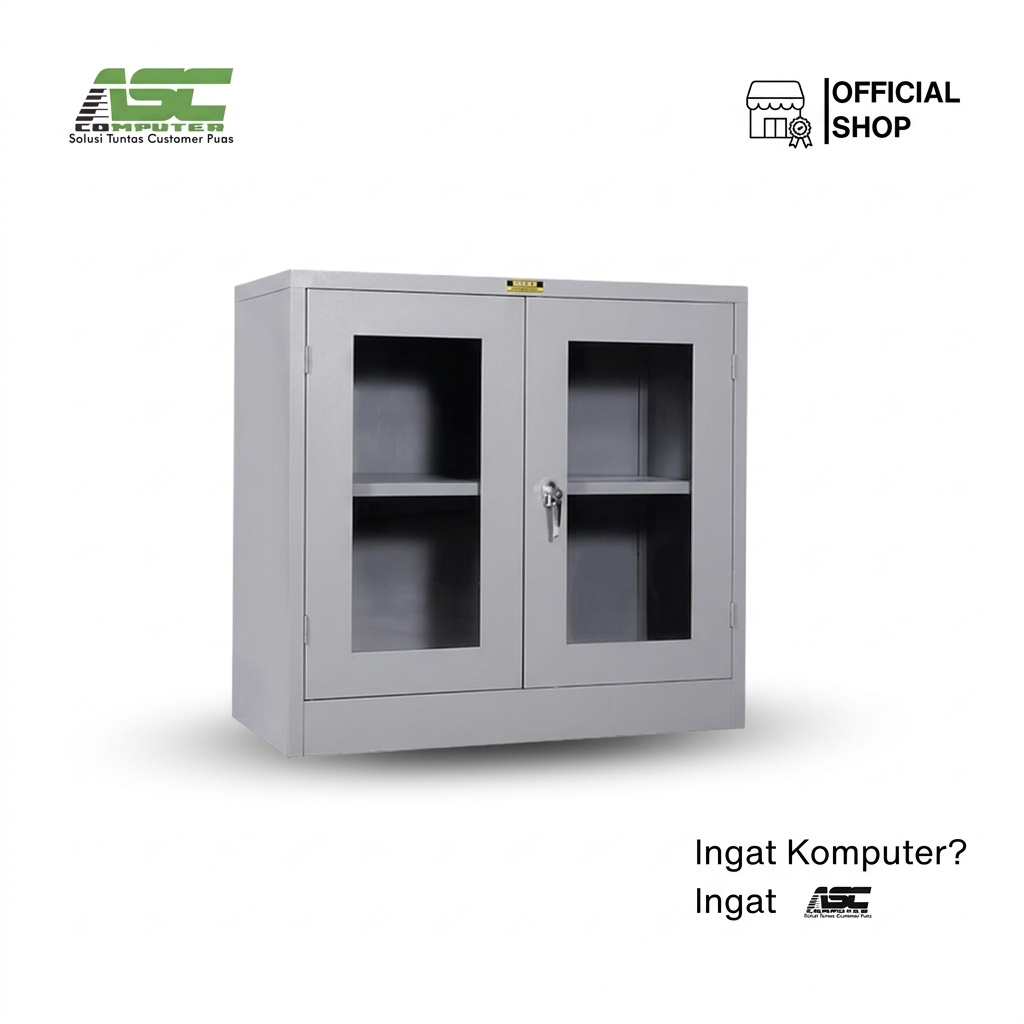 Lemari Arsip Besi Pintu Geser Kaca Pendek Brother B 206 G