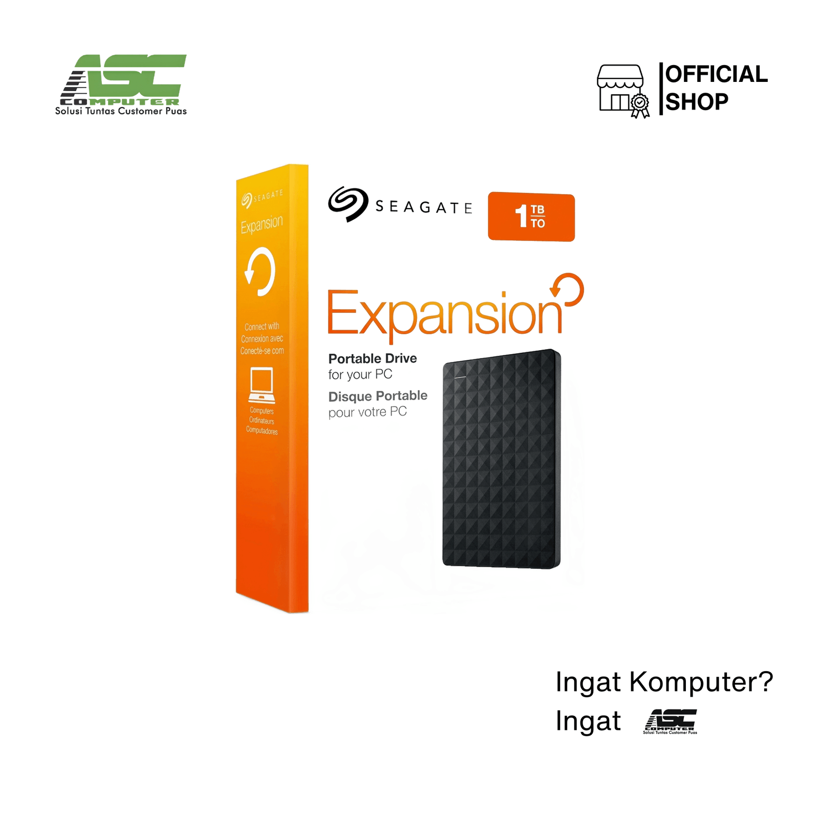 Harddisk Eksternal Seagate 1TB 2.5 Inch USB 3.0 Enclosure Rakitan