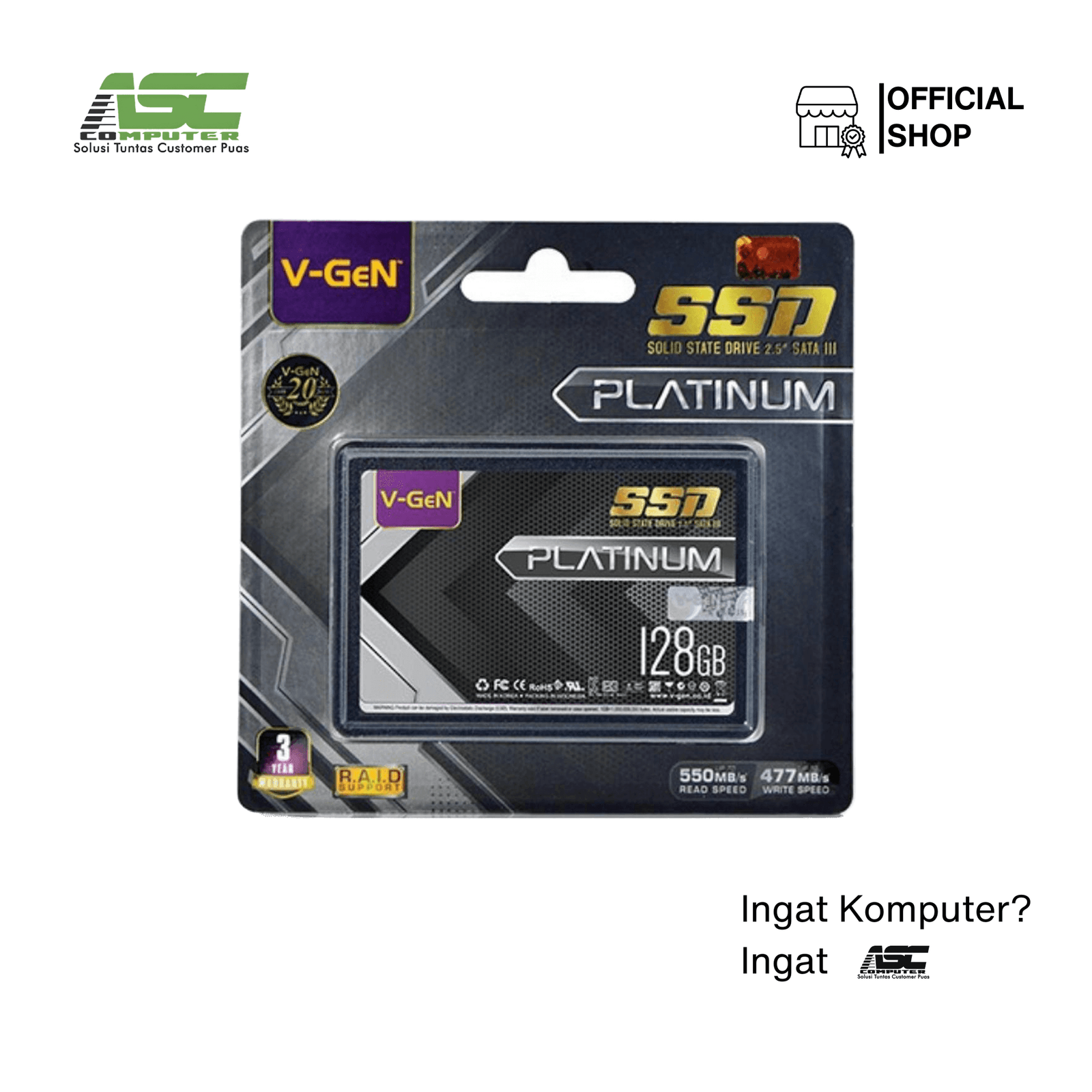SSD V-Gen 128GB SATA 2.5 Inch 6Gb/s