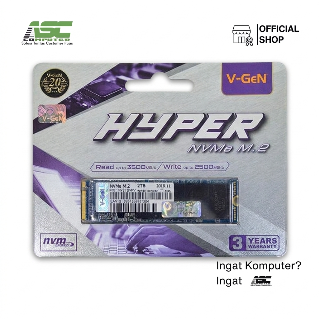 SSD M.2 NVMe V-GeN Hyper 2TB PCIe Gen 3×4