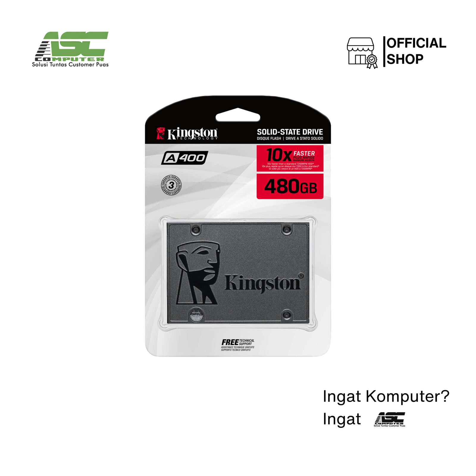 SSD Kingston A400 480GB 2.5 Inch SATA III SA400S37/480G