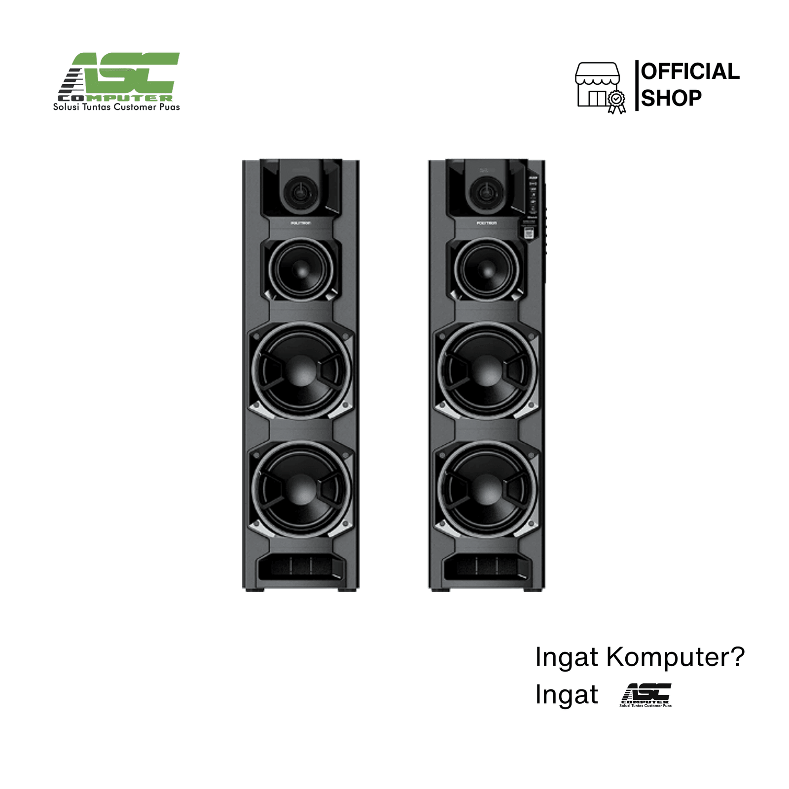 Polytron Active Speaker PAS-8E20-B Super Bass Double Woofer